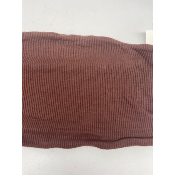 Naked Wardrobe Tube Top Women Sz Large Brown Ribbed Stretch Sleeveless - Picture 2 of 10